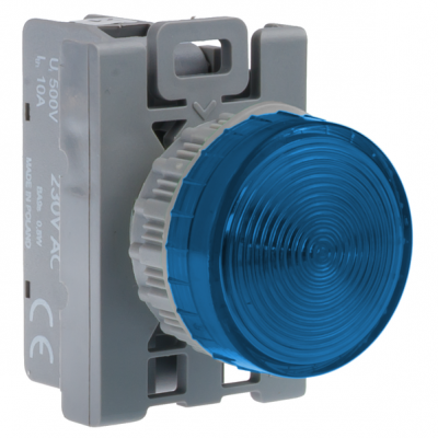 LAMPKA SYGN.NIEBIESKA 230V ŻARÓWKA STANDARD (SP22-LN-230-BA9S.)
